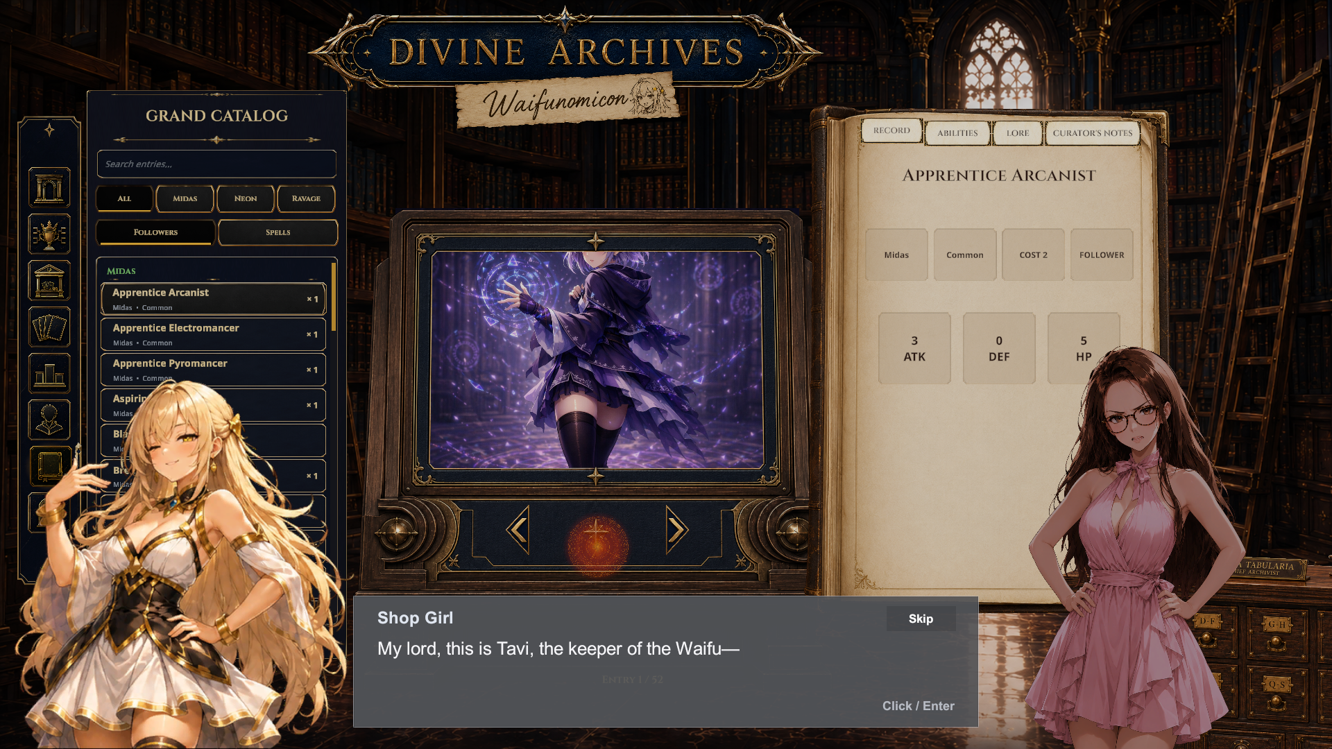 Shop Girl introduces Tavia as the keeper of the Waifu